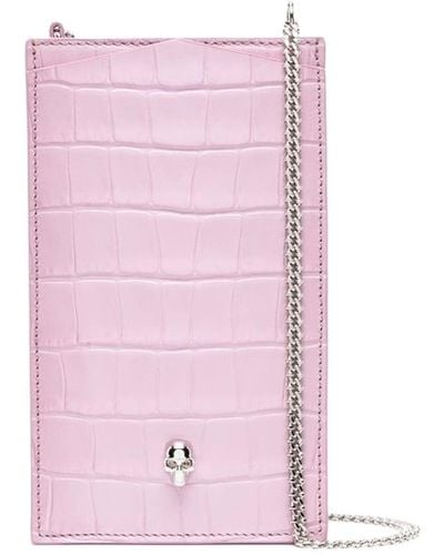 Alexander McQueen Leather Phone Bag With Rear Card Slots - Pink