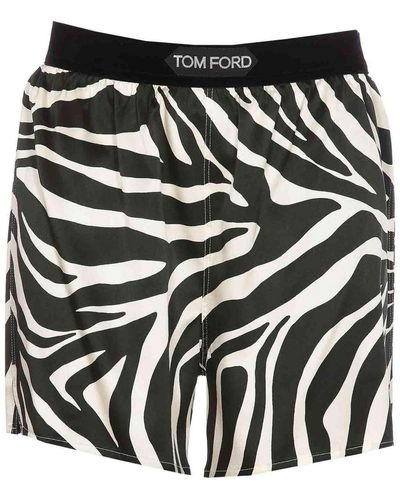 Tom Ford Zebra Print Shorts - Black