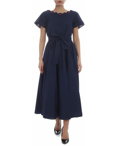 Vivetta Olbia Embroidered Bell Dress In - Blue