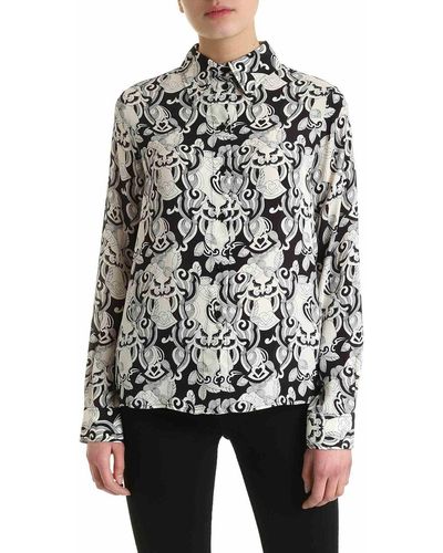 See By Chloé Viscose And Silk Shirt In Black And - Grey