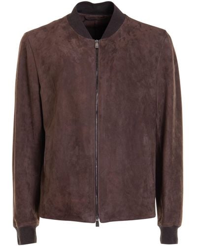 Corneliani Leather Jacket - Brown