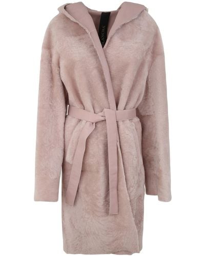 Blancha Shearling Coat - Pink