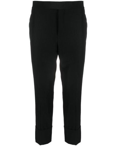 SAPIO Straight-leg Cropped Trousers - Black