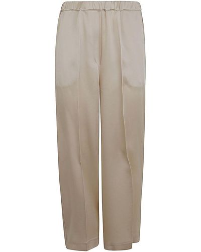 Liviana Conti Elastic Waist Cropped Pants - White