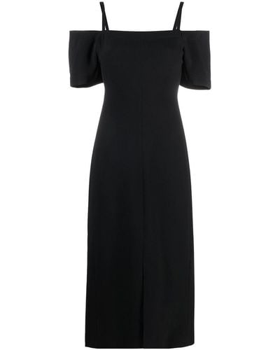 Victoria Beckham Off-shoulder Midi Dress - Black