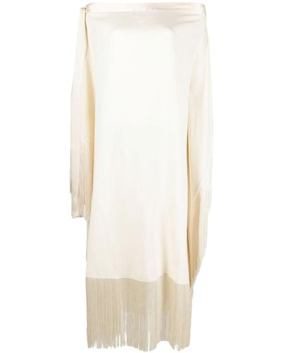 ‎Taller Marmo Aarons Fringed Crepe Caftan - White