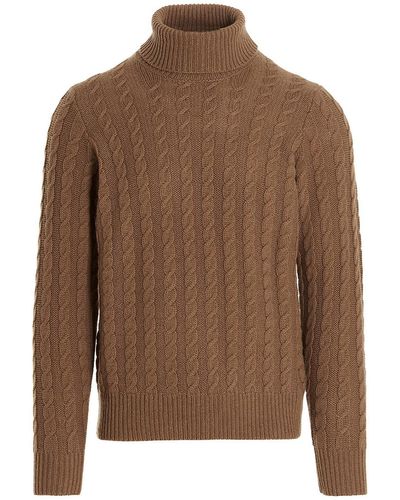 Zanone Cable Sweater - Brown