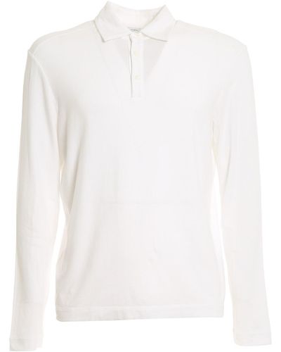 Malo Long Sleeved Jersey Polo Shirt - White
