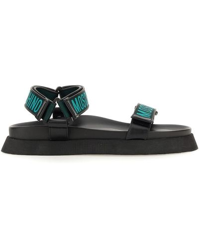 Moschino Sandal With Logo - Black