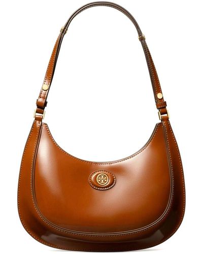 Tory Burch Robinson Leather Shoulder Bag - Brown