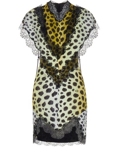 The Attico Cheetah-print Viscose Satin Mini Dress - Black
