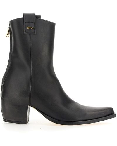 N°21 Leather Boot - Black