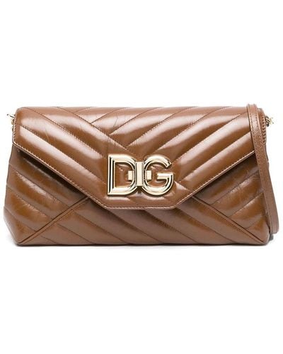 Dolce & Gabbana Lop Quilted Leather Bag - Brown