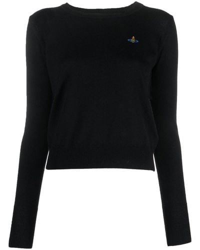 Vivienne Westwood Logo Cotton Jumper - Black