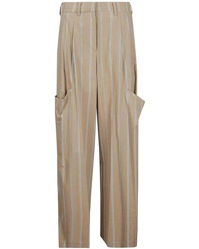 Jejia Trousers With Stripes - Natural