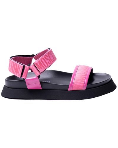 Moschino Logo Ribbon Sandal - Pink