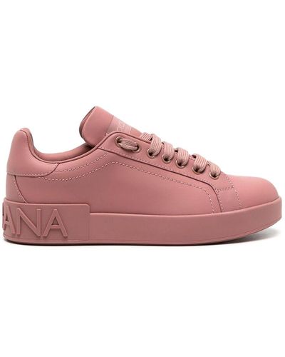 Dolce & Gabbana Logo Patch Sneakers - Pink