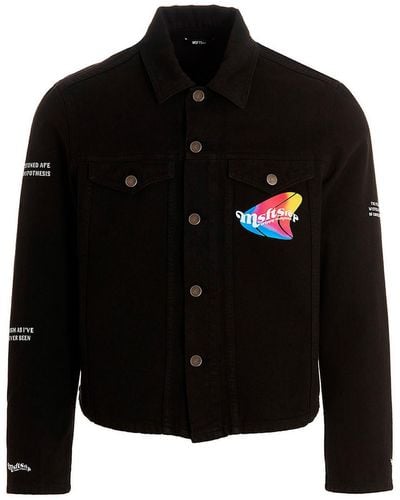 Msftsrep Denim Jacket With Logo Print - Black