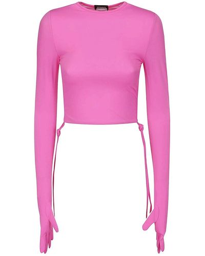Vetements Cropped Styling Top - Pink