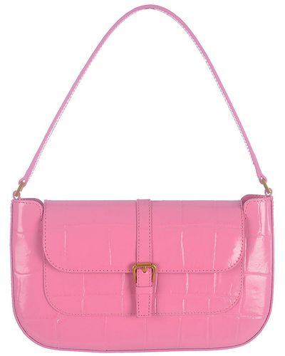 BY FAR Shoulder Bag In Crocodile Leather - Pink