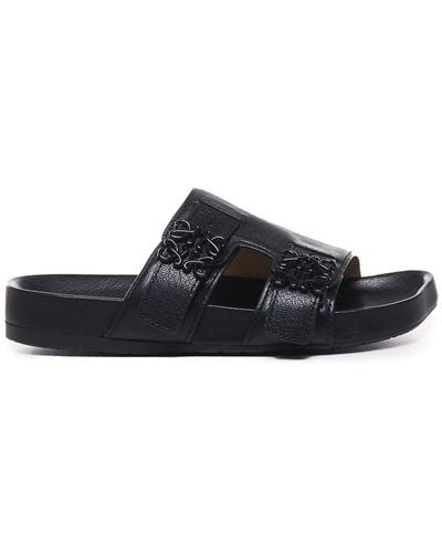 Loewe Leather Sandals - Black