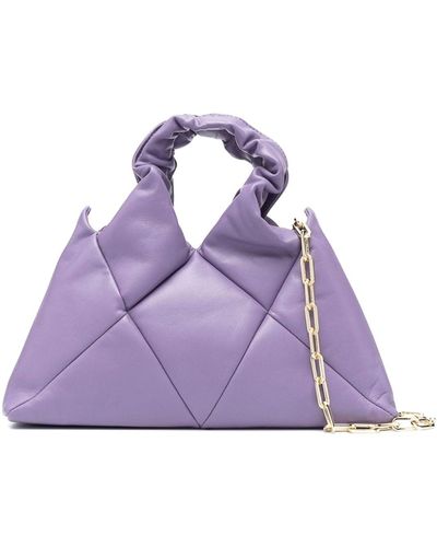 RECO Didi Quilted Leather Tote Bag - Purple