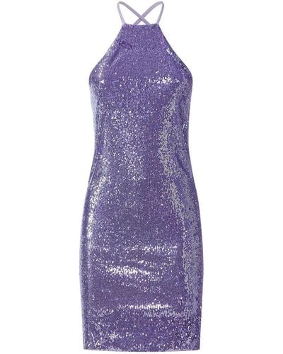 The Attico Sleeveless Sequin Dress - Purple