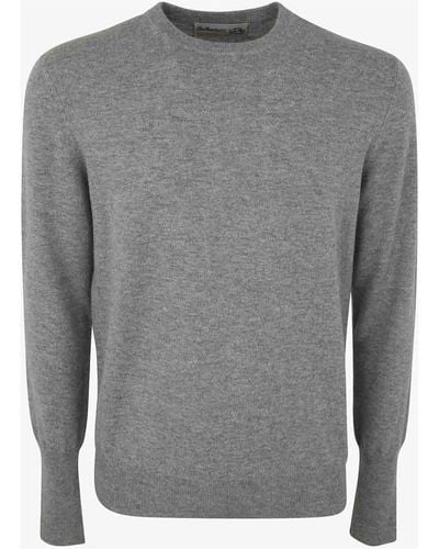 Ballantyne Cashmere Round Neck Pullover - Gray