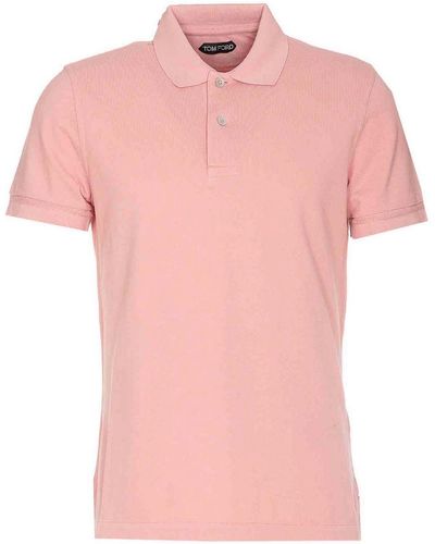 Tom Ford Pink Polo Regular Collar Al Buttons