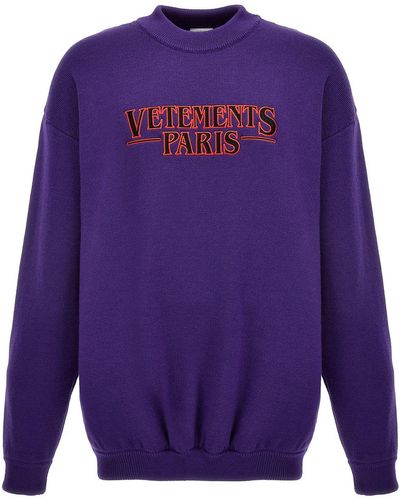 Vetements Vetets Paris Sweater - Purple