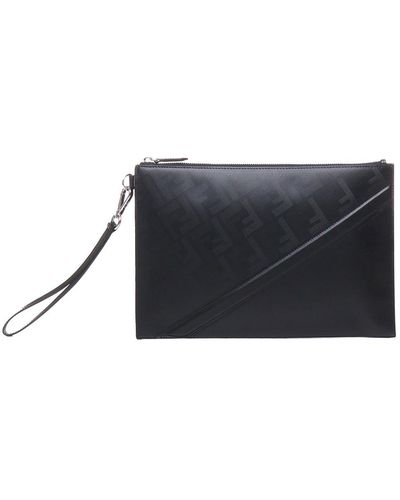 Fendi Shadow Diagonal Pouch - Black