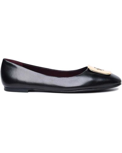 Tory Burch Georgia Leather Ballet Flats - Black