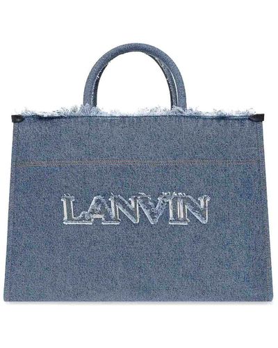 Lanvin Tote Bag In Denim - Blue