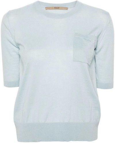 Nuur Short Sleeve Pullover With Pocket - Blue