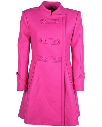 Moschino Wool Blend Coat - Pink