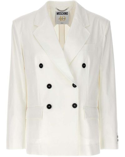 Moschino Double-breasted Blazer - Natural