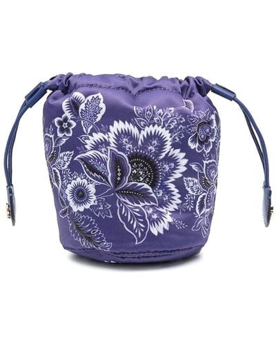 Etro Amethyst Floral Bucket Bag - Blue