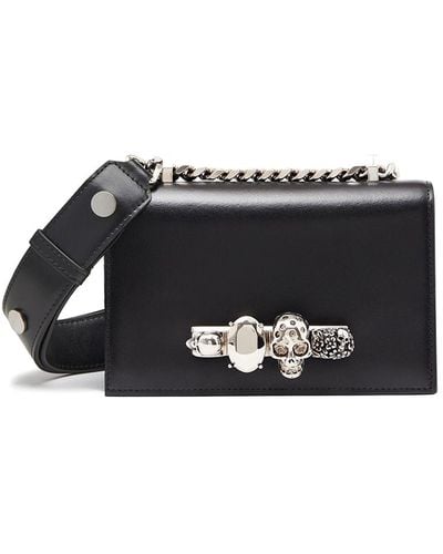 Alexander McQueen Jewelled Satchel Leather Cross-body Bag - Black