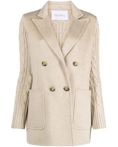 Max Mara Dalida Jacket In Wool And Cashmere - Natural