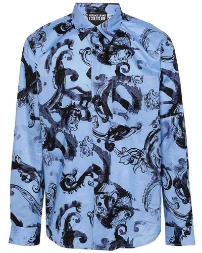 Versace Watercolor Print Shirt - Blue