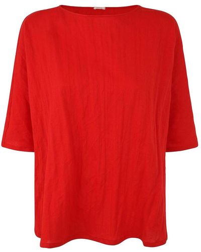 Apuntob 3/4 Sleeves Boat T-shirt - Red