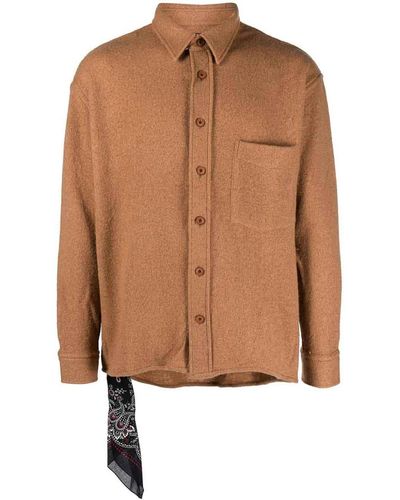 Destin Wool Blend Shirt - Brown
