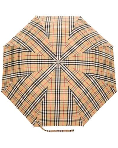 Burberry Vintage Check Folded Umbrella - Natural