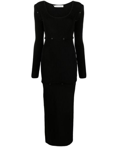 Christopher Esber Wool Midi Dress - Black