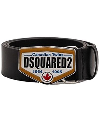 DSquared² Canadian Twins Leather Belt - Black