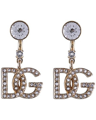 Dolce & Gabbana Diva Earrings With Logo - White