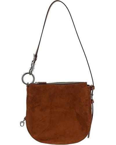 Burberry Shoulder Bag In Brushed With Maxi Hook - Brown