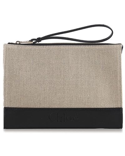 Chloé Canvas And Leather Purse With Logo - White