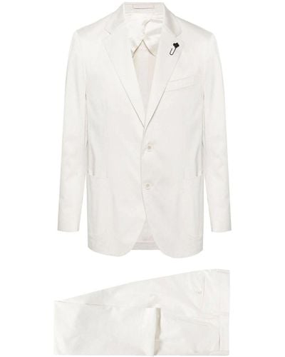 Lardini Brooch Detail Dress - White