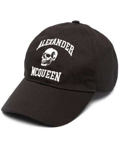Alexander McQueen Logo Cotton Baseball Cap - Black